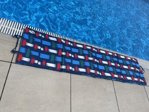 Koc Plażowy Mata Leżanka Leżak Składany Wodoodporny KUBISPORT 180x50 cm