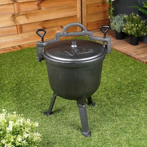 Kociołek Żeliwny Emaliowany na Nóżkach z Pokrywką na Ognisko CAST LINE 8 L