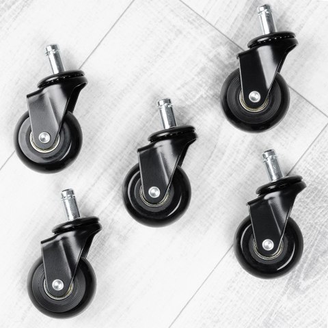 Kółka do Fotela Kauczukowe Obrotowe VILDE 5 cm Śr. 11 mm 5 szt.