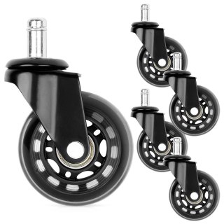 Kółka do Fotela Kauczukowe Obrotowe VILDE Śr. 6,3 cm 5 szt.