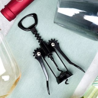 Korkociąg do Wina Metalowy Czarny 16 cm VILDE Wytrzymały Uniwersalny