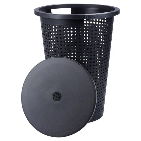 Kosz na Pranie Plastikowy Czarny 35 L VILDE Wytrzymały i Pojemny