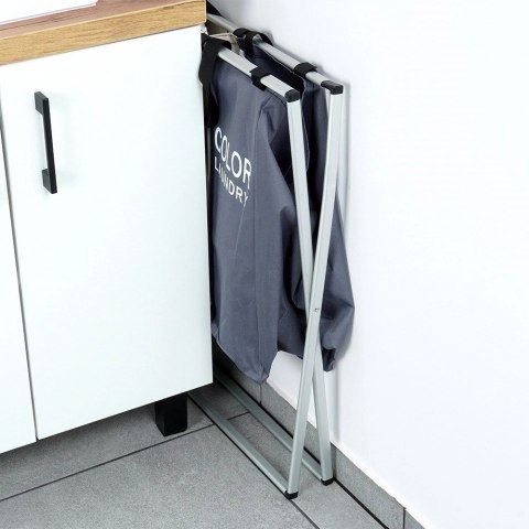 Kosz na Pranie Składany Trzykomorowy Pojemny Wytrzymały VILDE 62x37,5x56cm