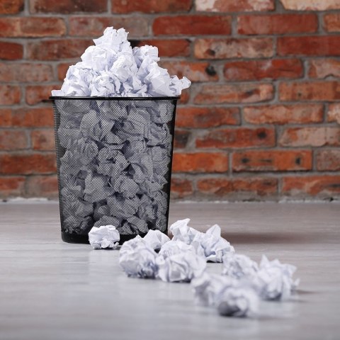 Kosz na Śmieci Biurowy Metalowy Czarny 26 x 28cm ORION Wytrzymały i Pojemny