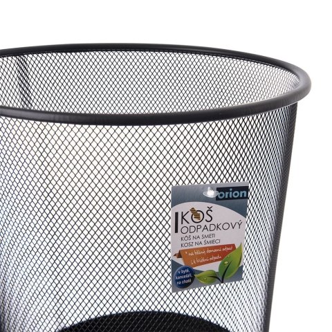 Kosz na Śmieci Biurowy Metalowy Czarny 26 x 28cm ORION Wytrzymały i Pojemny