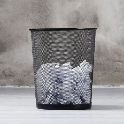 Kosz na Śmieci Biurowy Metalowy Czarny 26 x 28cm ORION Wytrzymały i Pojemny