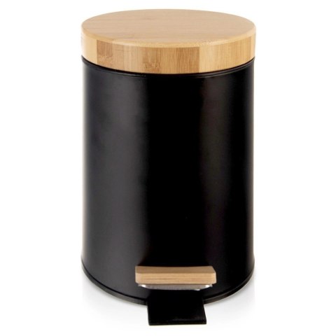 Kosz na Śmieci Metalowy z Pedałem Czarny 3 L ORION BLACK Pojemny
