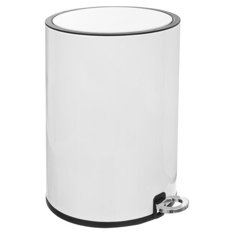 Kosz na Śmieci Odpady z Pedałem Pokrywą Metalowy Biały Mały Trwały ORION 6 L