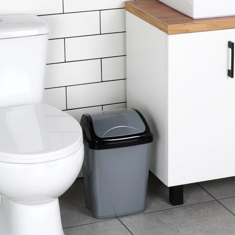 Kosz na Śmieci Plastikowy Szary 10 L ORION Wytrzymały i Pojemny