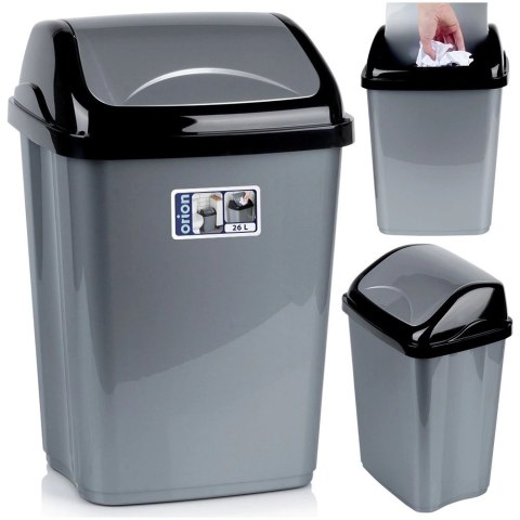 Kosz na Śmieci Plastikowy Szary 26 L ORION Wytrzymały i Pojemny