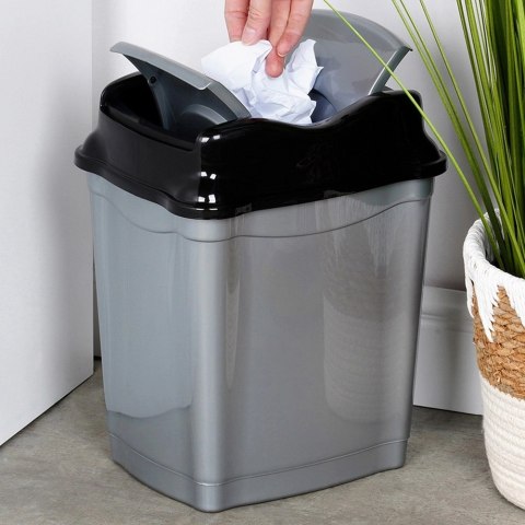 Kosz na Śmieci Plastikowy Szary 9 L ORION Wytrzymały i Pojemny