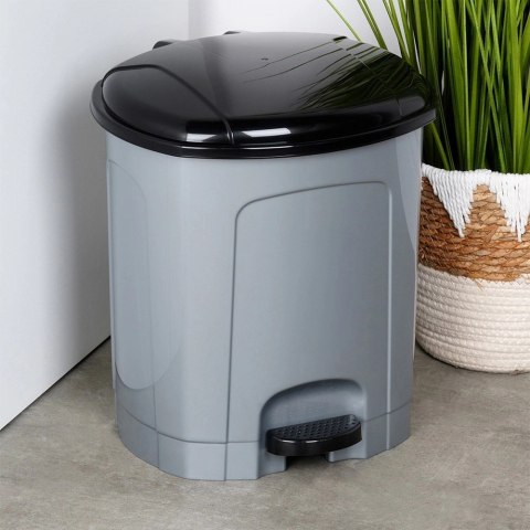 Kosz na Śmieci z Pedałem Plastikowy Szary 11,5 L ORION Wytrzymały i Pojemny