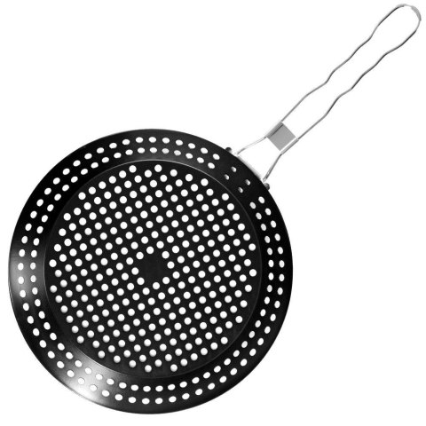 Koszyk do Grillowania Grilla Metalowy Perforowany Czarny 55 x 31 cm BBQ