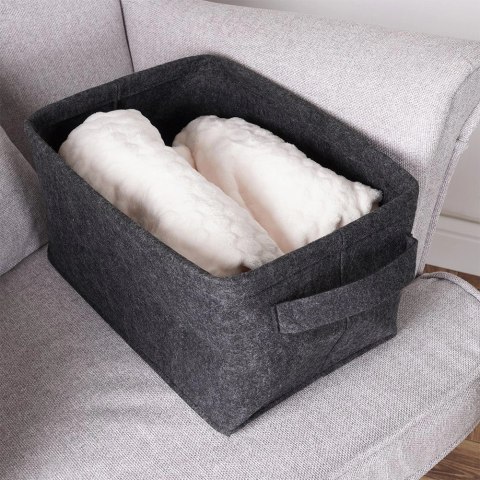 Koszyk do Przechowywania Filcowy Składany Czarny 36 x 27 x 20 STORAGE