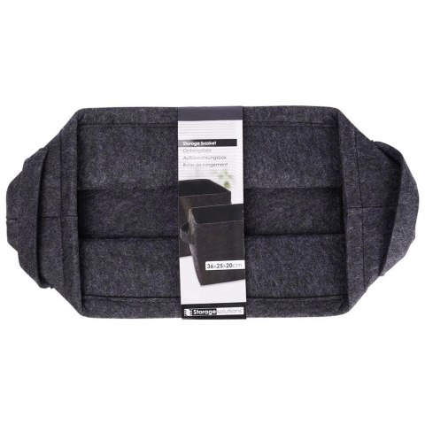 Koszyk do Przechowywania Filcowy Składany Czarny 36 x 27 x 20 STORAGE