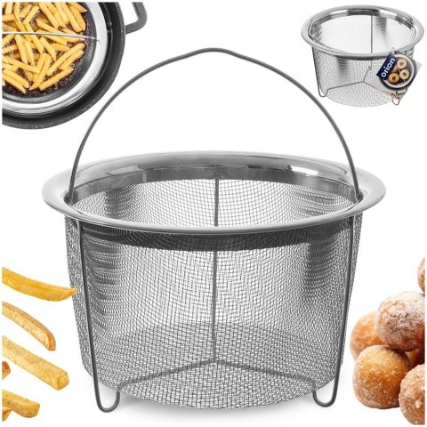 Koszyk do Smażenia Frytek Pączków Stalowy z Uchwytem Solidny ORION 21x13 cm