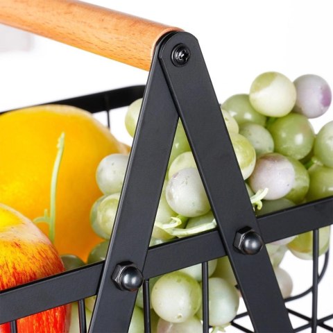 Koszyk na Owoce Warzywa 2-Poziomowy Metalowy Solidny VILDE 27x17,5x29 cm