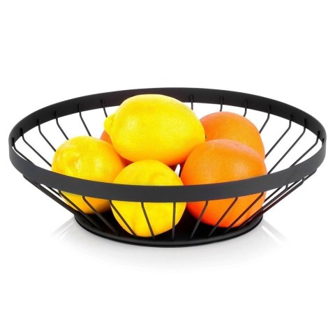 Koszyk na Owoce Warzywa Metalowy Czarny Ozdobny NAVA 28 cm