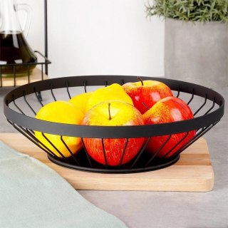 Koszyk na Owoce Warzywa Metalowy Czarny Ozdobny NAVA 28 cm