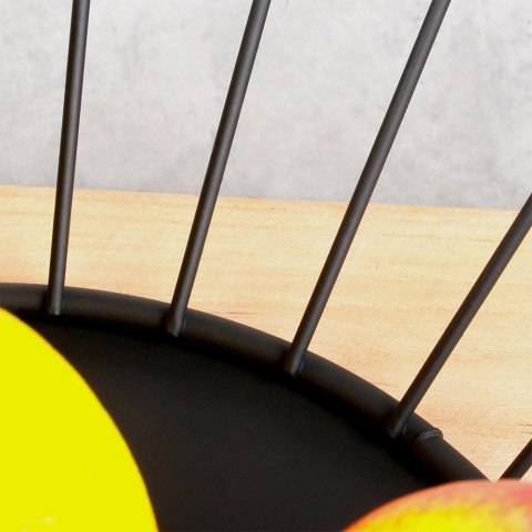 Koszyk na Owoce Warzywa Metalowy Czarny Ozdobny NAVA 28 cm