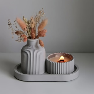 4 szt. Silikonowe Formy Owalne Formy do Tacki, Formy do Wazonów, Formy do Słoików do Odlewania Żywicy, Gipsu, Cementu, Betonu,