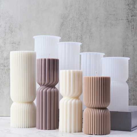 Styl skandynawski cylindryczna świeca formy silikonowe świece zapachowe mydło Making DIY żywica gipsowa rzemiosło formy odlewnicze wystrój stołu domowego