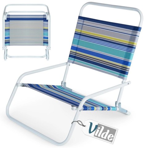 Krzesło Plażowe Składane Metalowe Wygodne Solidne VILDE 51 x 54 x 61 cm