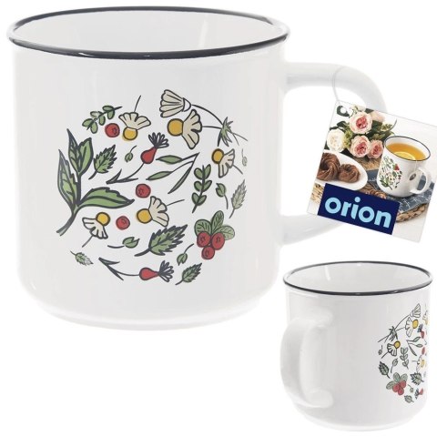 Kubek Ceramiczny na Kawę Herbatę Kakao Duży Kwiaty Prezent ORION 700 ml