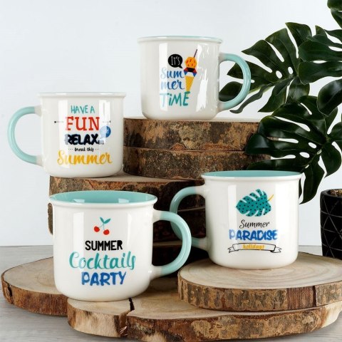 Kubek Porcelanowy 380 ml NAVA It's Summer Time Miętowy Uchwyt