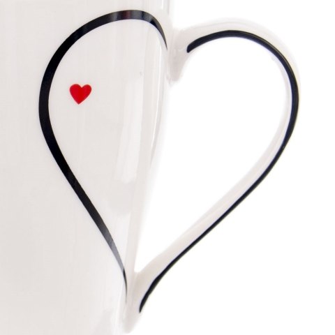 Kubek Porcelanowy 380 ml ORION Serce Biały Dekor do Zmywarki Mikrofalówki