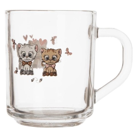 Kubek Szklany dla Dziecka KOTEK 230 ml ORION z Uchem do Zmywarki