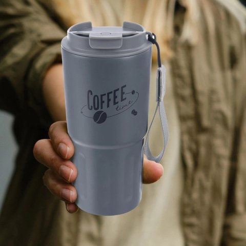 Kubek Termiczny 590 ml ORION TERMO Szary Coffee Time z Uchem Szczelny