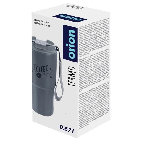 Kubek Termiczny 590 ml ORION TERMO Szary Coffee Time z Uchem Szczelny