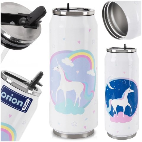Kubek Termiczny Puszka 500 ml ORION Jednorożec Stal Nierdzewna Szczelny