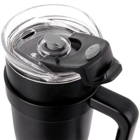 Kubek termiczny stalowy czarny z uchwytem TERMO 1,2 l