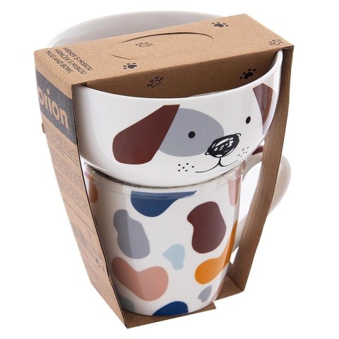 Kubek z Miseczką Porcelanowy 2 el. ORION Pies Zestaw Śniadaniowy