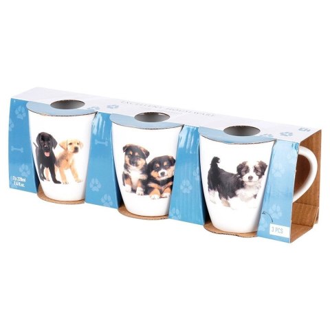 Kubki Ceramiczne Psy 220 ml 3 Szt. ORION do Zmywarki i Mikrofali