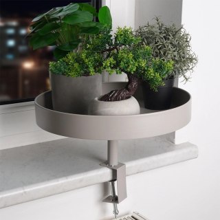 Kwietnik Stojak Metalowy Ozdobny Przykręcany Podstawka Szary VILDE 36 cm