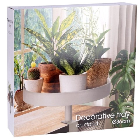 Kwietnik Stojak Metalowy Ozdobny Przykręcany Podstawka Szary VILDE 36 cm