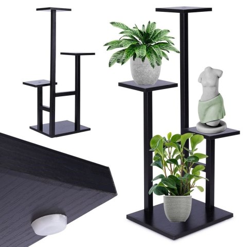 Kwietnik Stojak na Kwiaty 4-Poziomowy Kaskada Metalowy Loft VILDE 84 cm