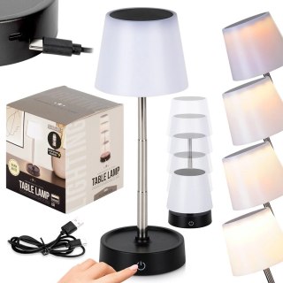 Lampa Lampka Stołowa Nocna LED Biała Bezprzewodowa AMBIANCE 11-29,5 cm