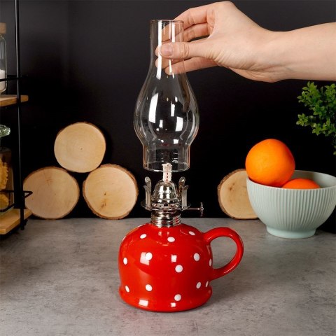 Lampa naftowa ceramiczna TECKA 530 ml, 28,5 cm