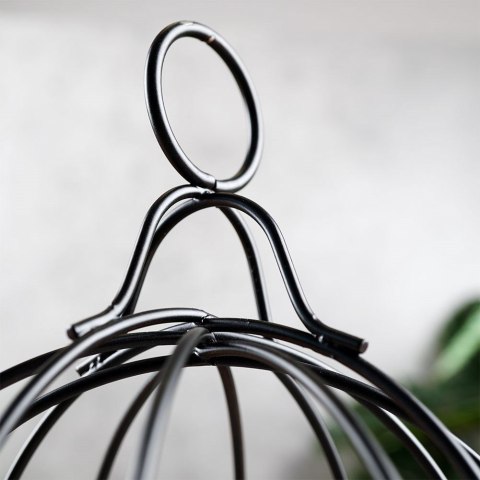 Lampion na Świece Świeczkę Tealight Metalowy Czarny Loft Solidny ORION 25cm