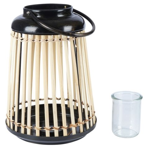 Lampion na Świeczkę Bambusowy 33 cm ORION ze Szklanym Wkładem