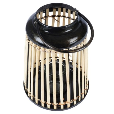 Lampion na Świeczkę Bambusowy 33 cm ORION ze Szklanym Wkładem