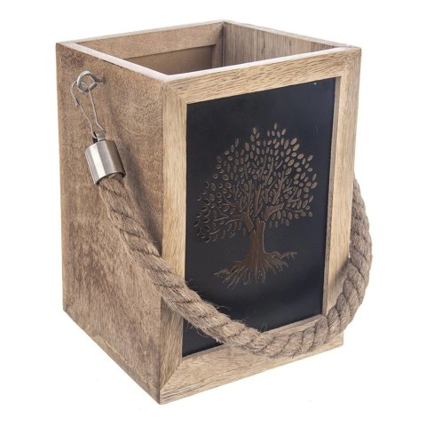 Lampion na Świeczkę Drewniany Mango 20 cm ORION Motyw Drzewa