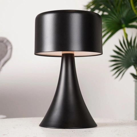 Lampka Nocna LED Metalowa Czarna Bezprzewodowa Stołowa Solidna VILDE 20,5cm