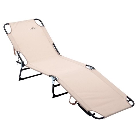 Leżak Ogrodowy Plażowy Rozkładany Regulowany Beżowy REDCLIFFS 187 x 55 cm