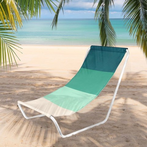 Leżak Plażowy Składany Metalowy Paski z Torbą Transportową VILDE 94 x 51 cm