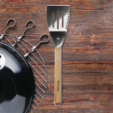 Łopatka do Grilla Stal Nierdzewna 40,5 x 10 cm z Drewnianą Rączką VAGGAN